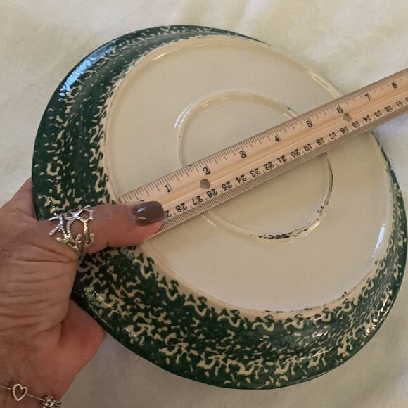 Pie Pan Spongeware Pottery Apple Farmhouse - Picture 5 of 9